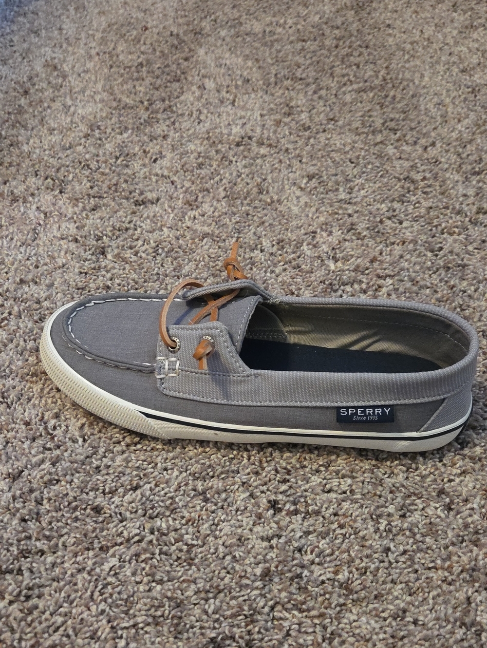 Sperry Canvas Top Siders Boat Shoes in Lounge Away Grey Women's Size 7 - Picture 3 of 5